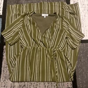 Piper & Scoot Olive Striped Maxi Dress